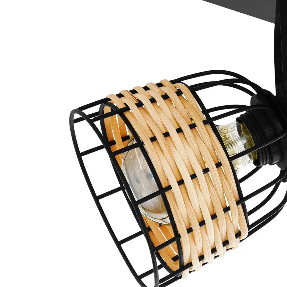 EGLO spot Anwick 1 - e27 - 48 cm - zwart/rotan
