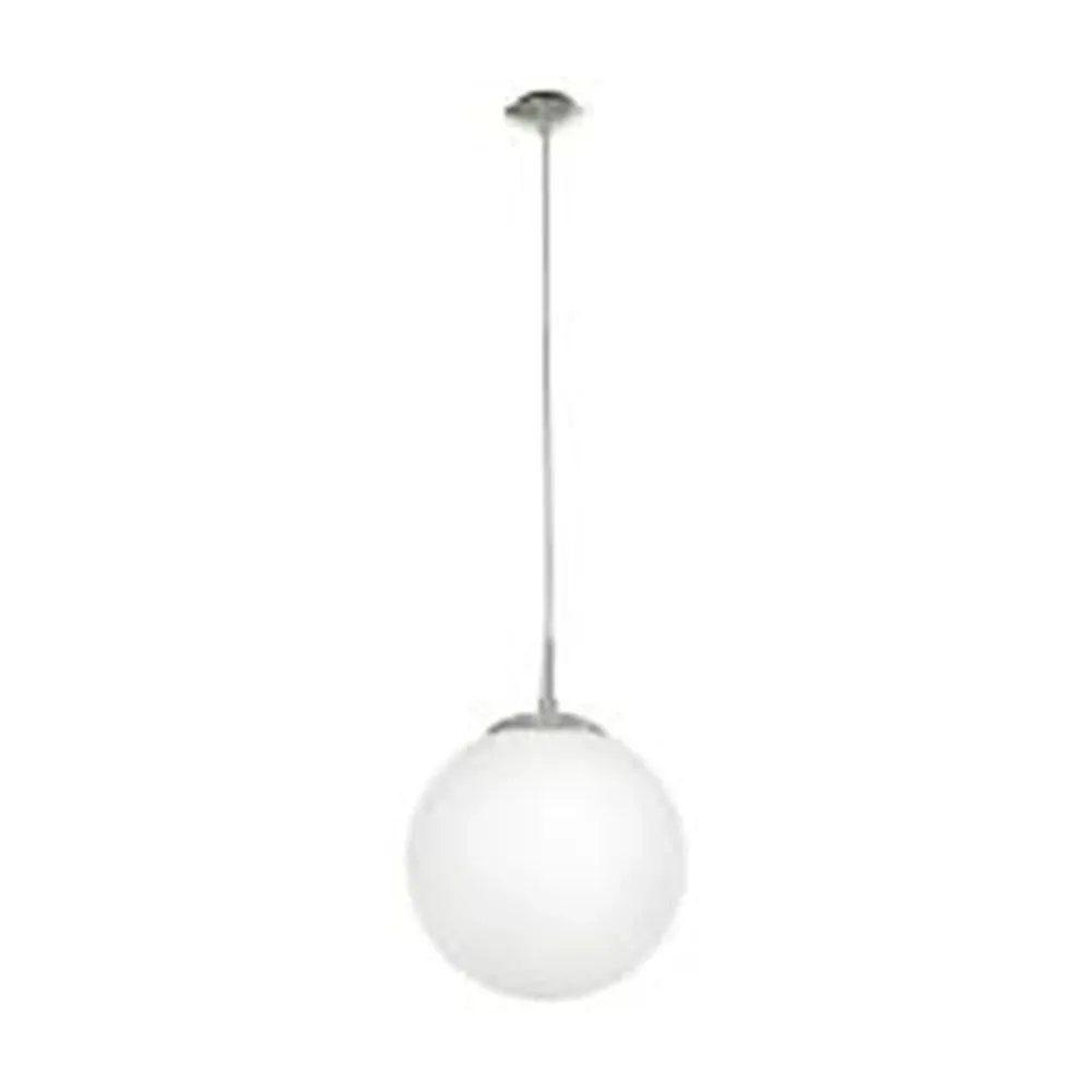 LUMINARIA COLGANTE EGLO RONDO BASE E26 NIQUEL Y CRISTAL OPALINO