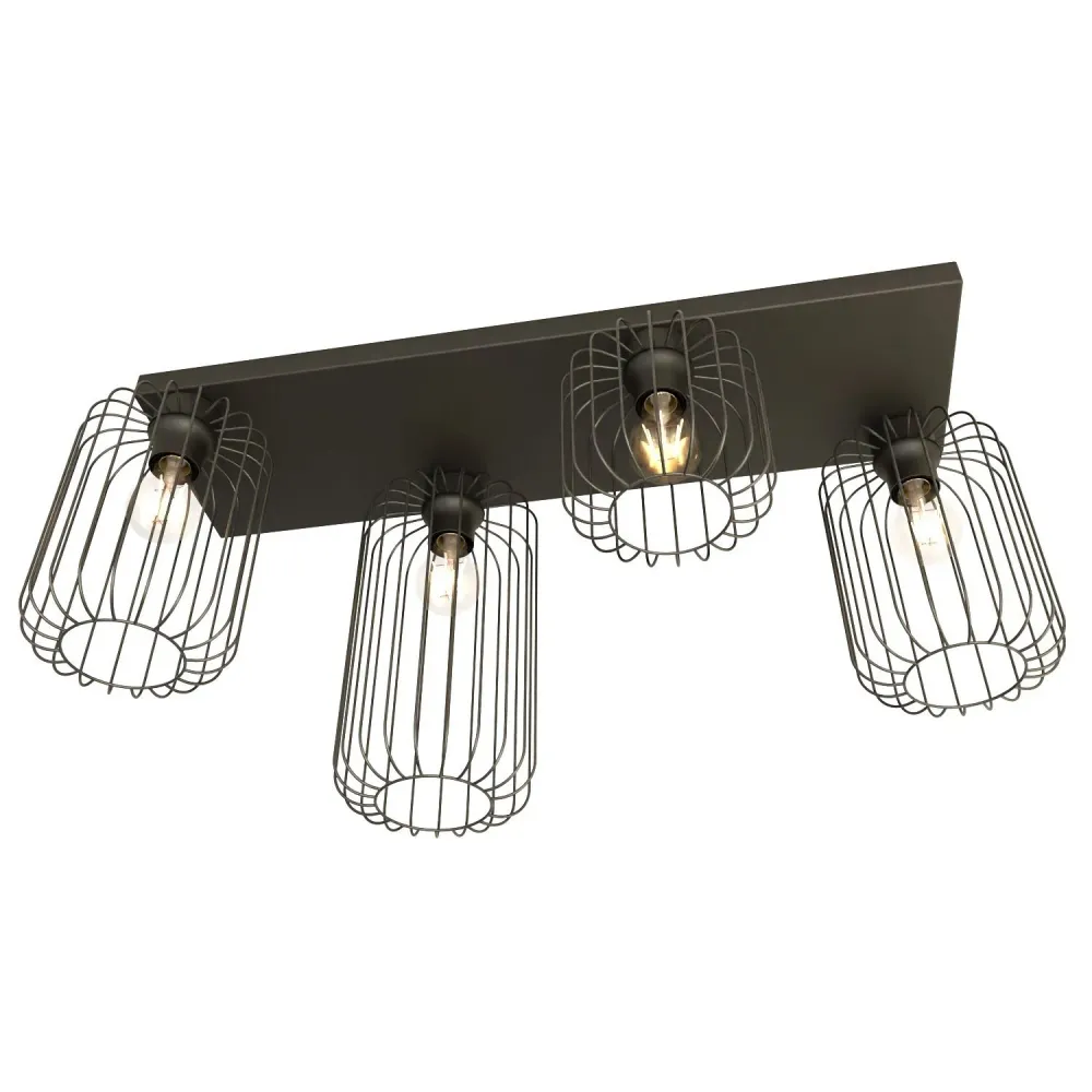 Emibig plafondlamp Barn - 4 lichts - 70 x 35 cm - zwart