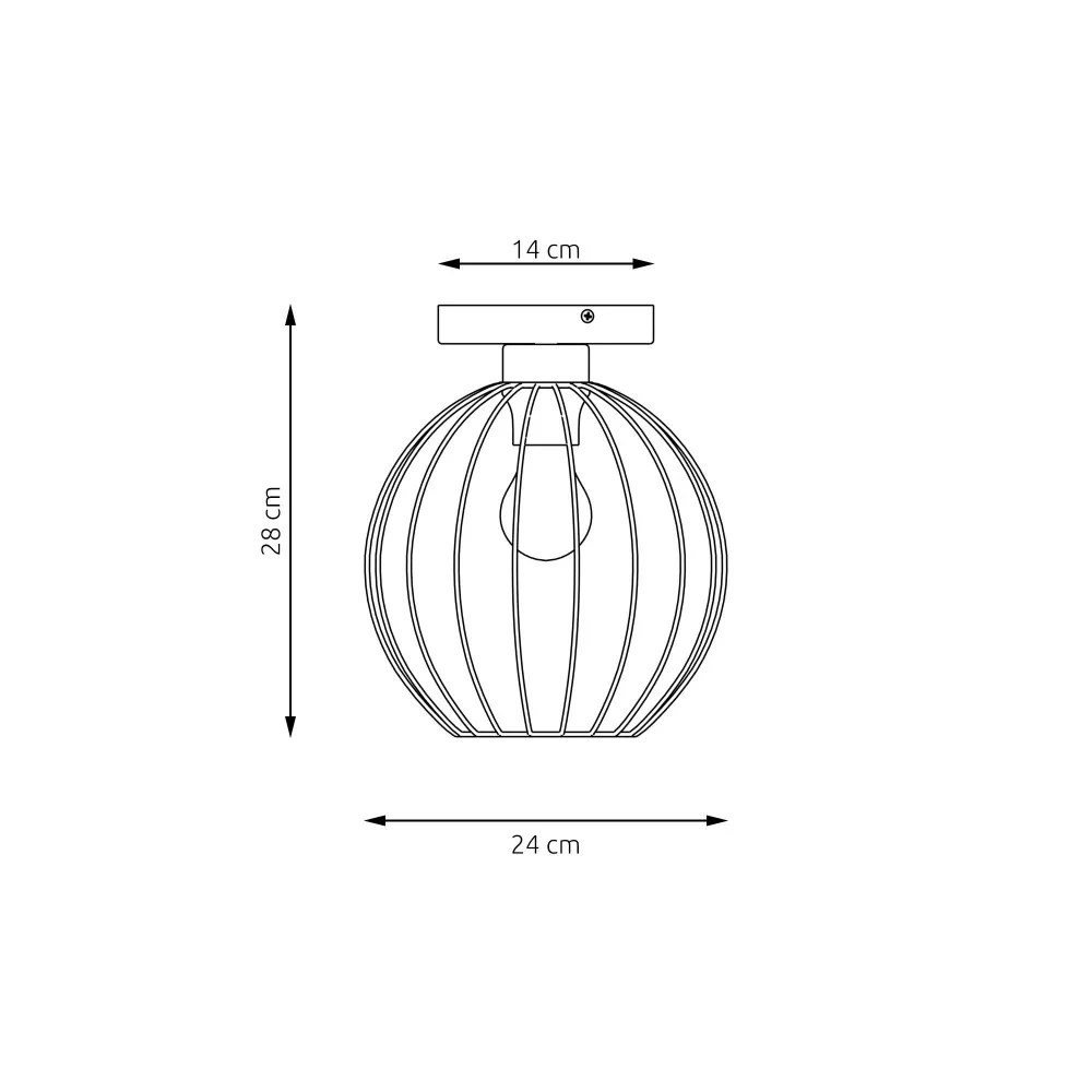 Emibig plafondlamp Nest - 1 lichts - 24 x 28 cm - zwart