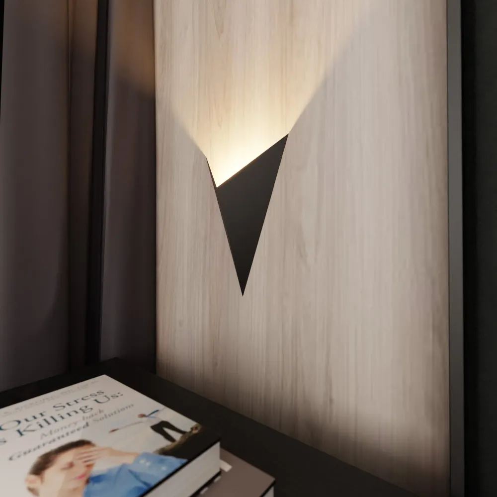 Emibig wandlamp Form - 1 lichts - 5 x 30 cm - zwart