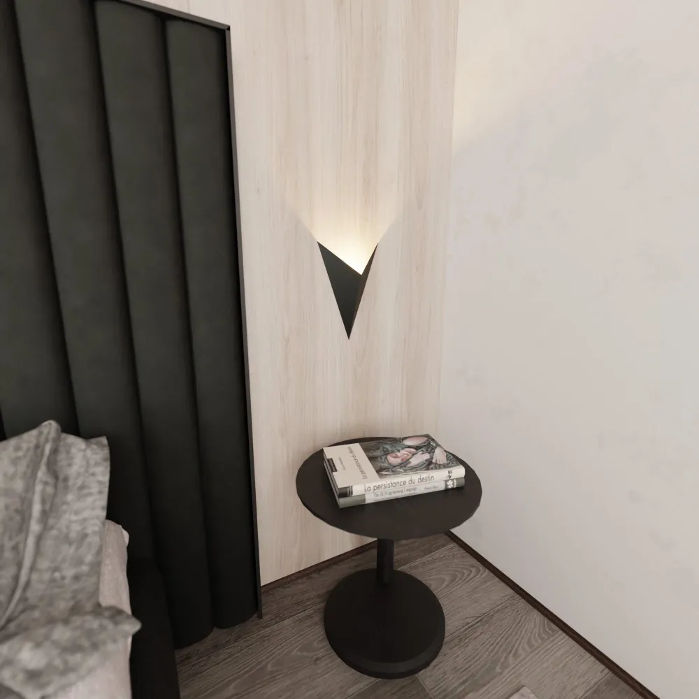 Emibig wandlamp Form - 1 lichts - 5 x 30 cm - zwart