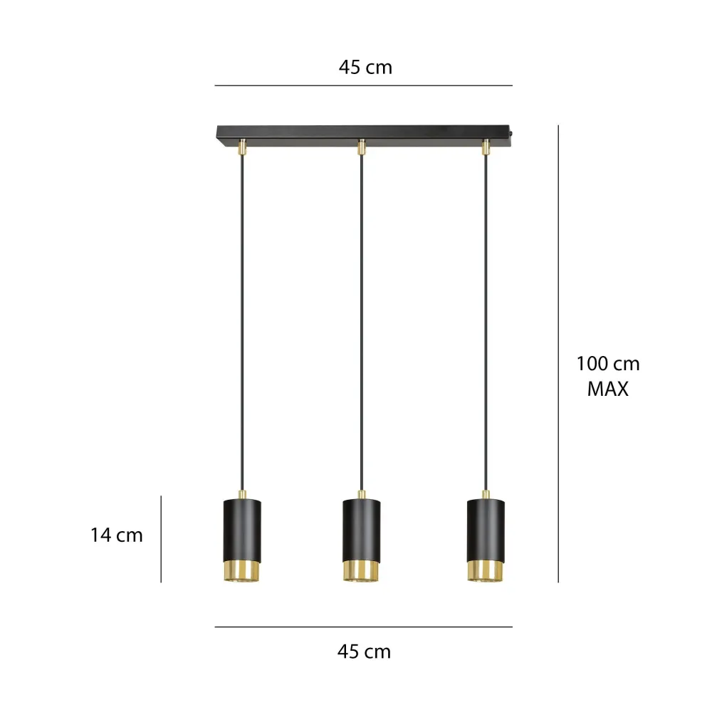 3-lichts hanglamp Kumiko Emibig Lighting