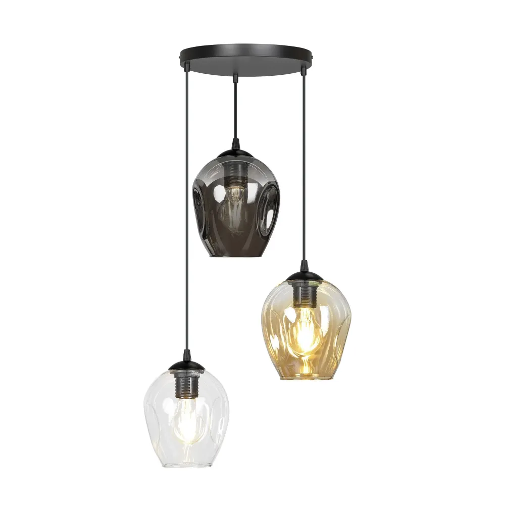 3-lichts hanglamp Noah rond Emibig Lighting