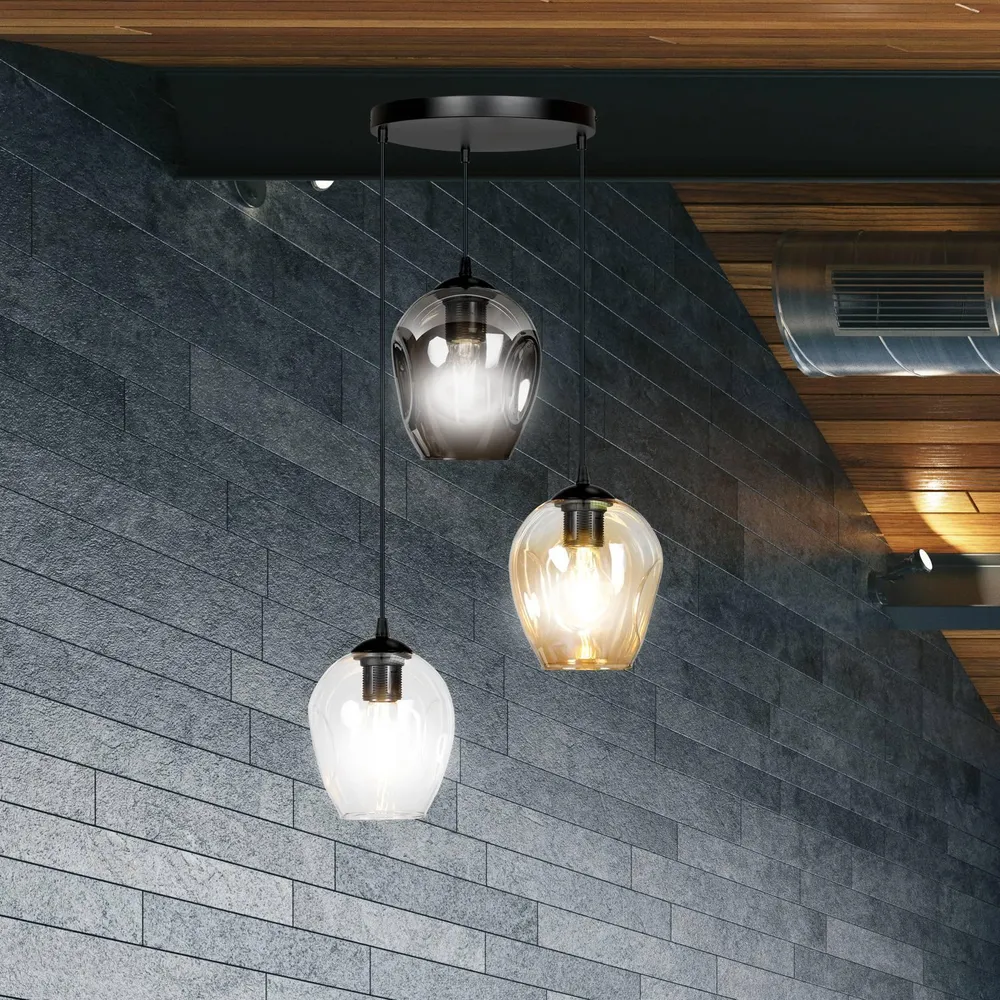 3-lichts hanglamp Noah rond Emibig Lighting