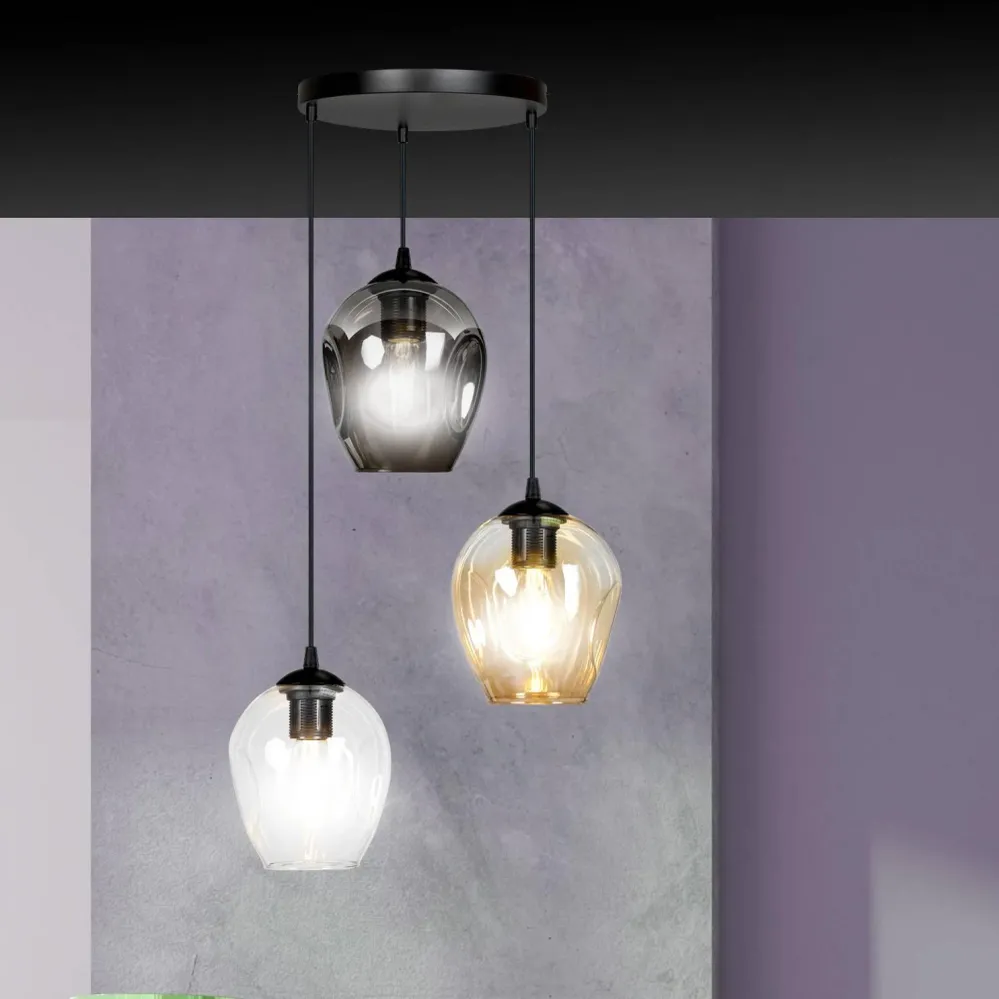 3-lichts hanglamp Noah rond Emibig Lighting