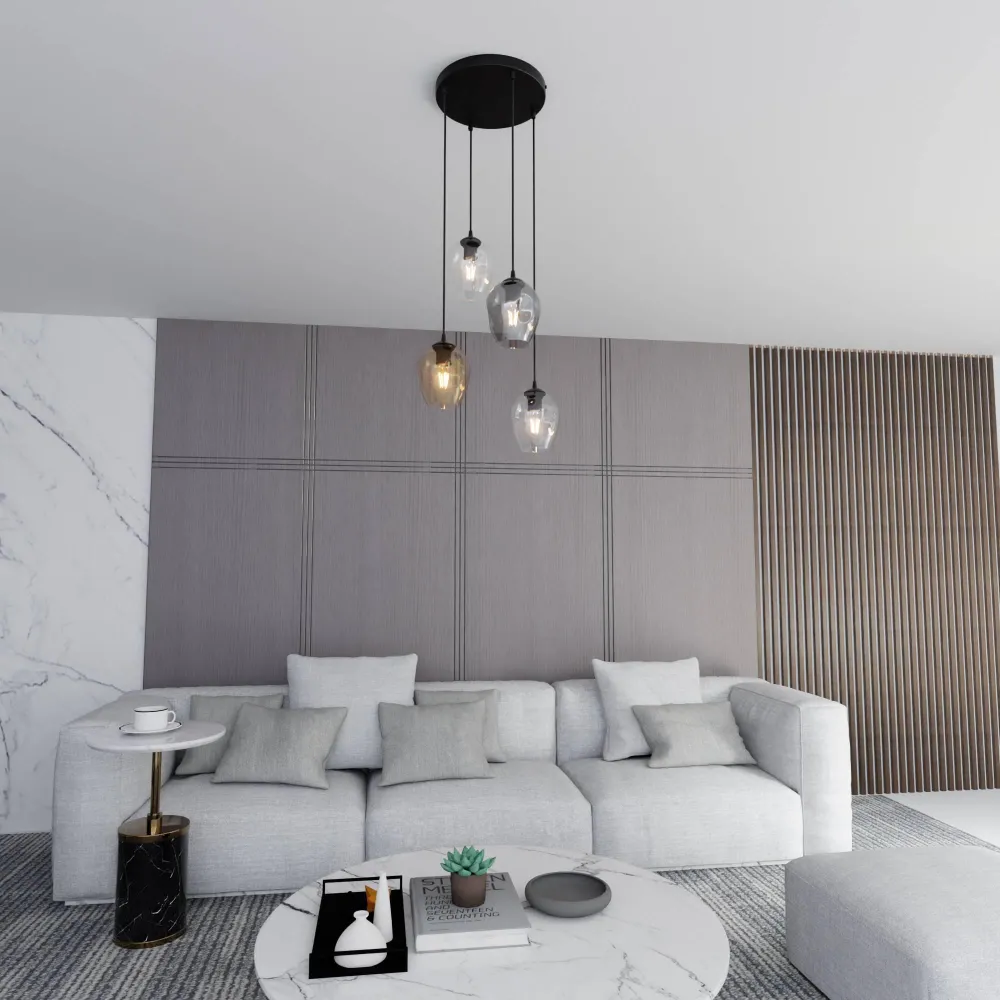 4-lichts hanglamp Noah rond Emibig Lighting