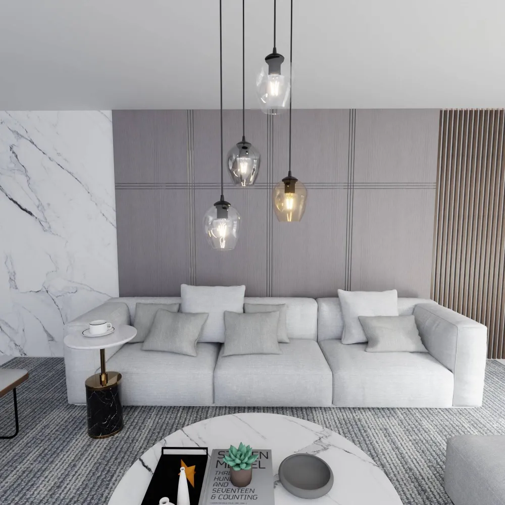 4-lichts hanglamp Noah rond Emibig Lighting