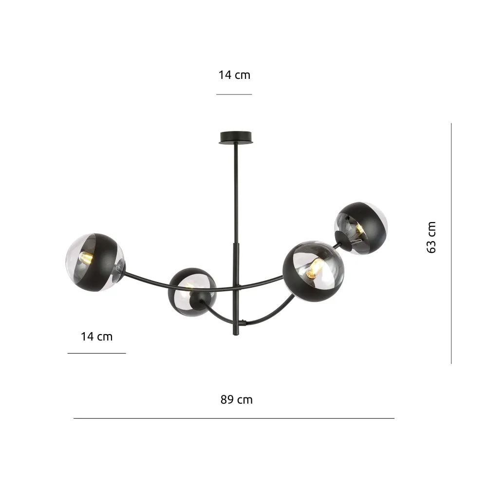 4-lichts plafondlamp Dale Emibig Lighting