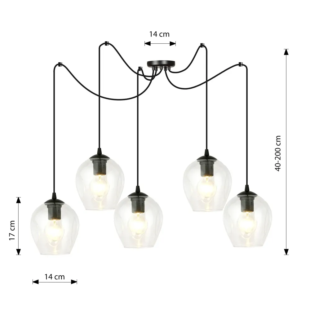 5-lichts hanglamp Stage Emibig Lighting