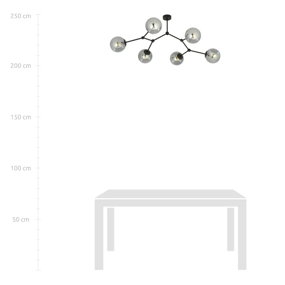 6-lichts pafondlamp Stratos Emibig Lighting