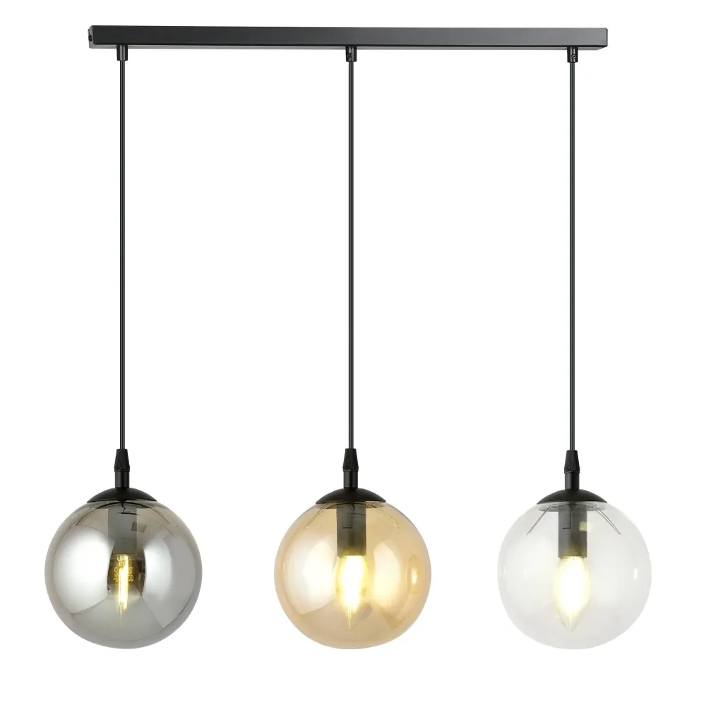 Glazen hanglamp eetkamer Cosmo 3-lichts Emibig Lighting