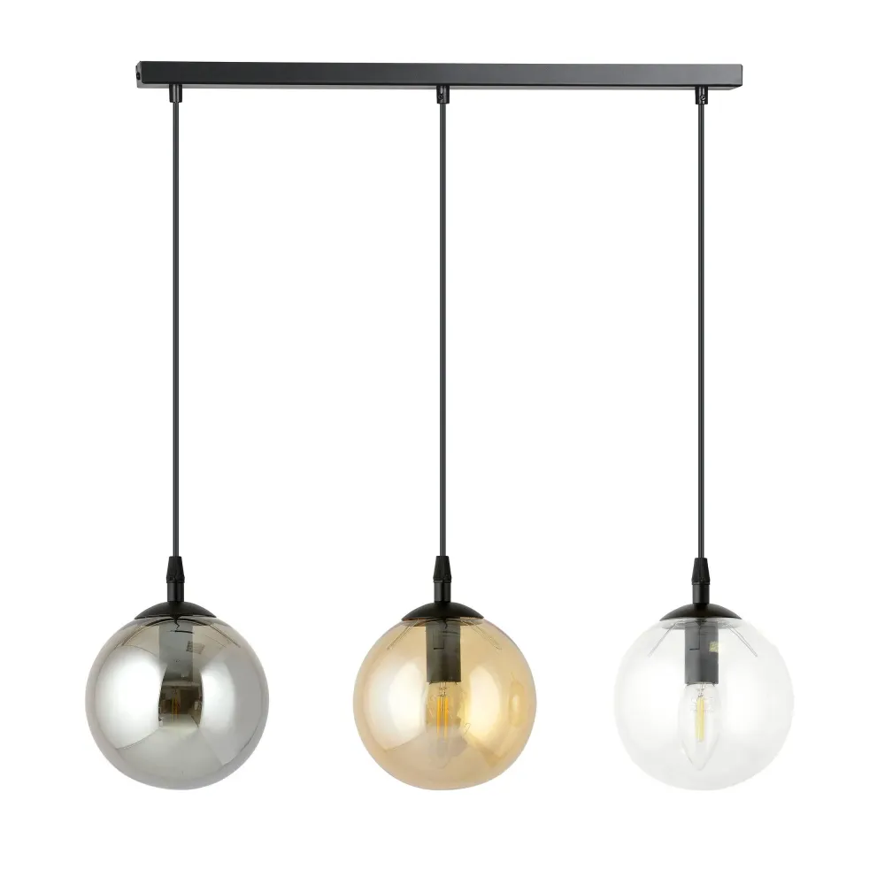 Glazen hanglamp eetkamer Cosmo 3-lichts Emibig Lighting