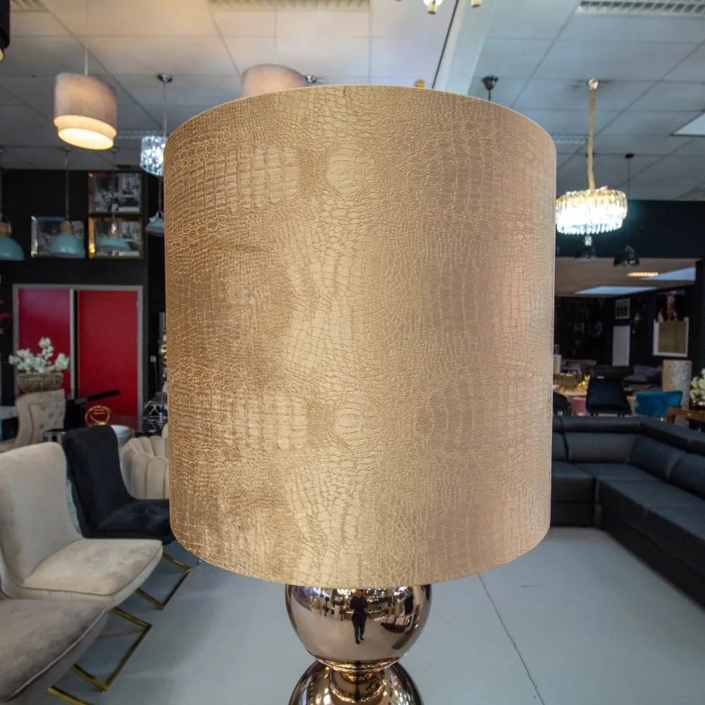 Brons 6 Bollamp Met Bruine Croco Kap Eric Kuster Style
