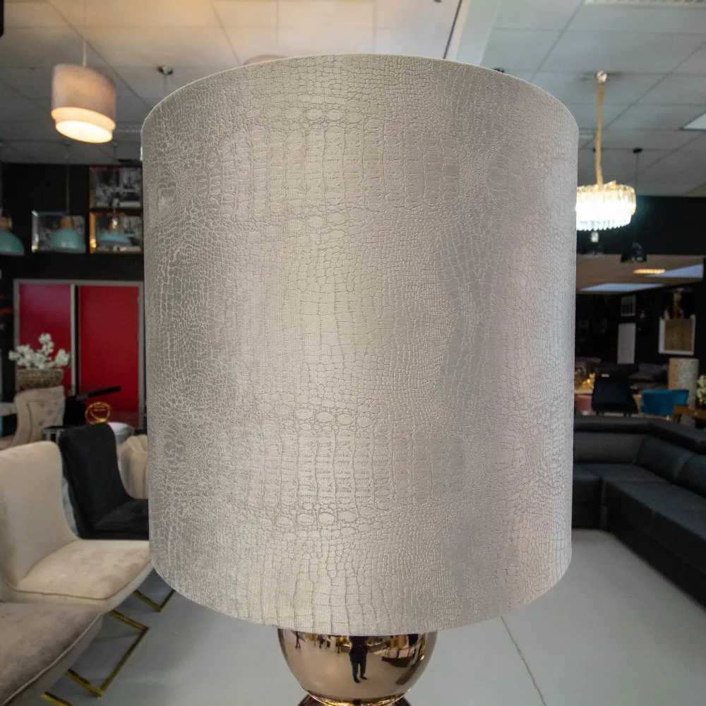 Brons 6 Bollamp Met Zilvere Croco Kap Eric Kuster Style