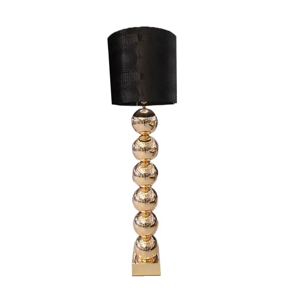Brons 6 Bollamp Met Zwarte Croco Kap Eric Kuster Style