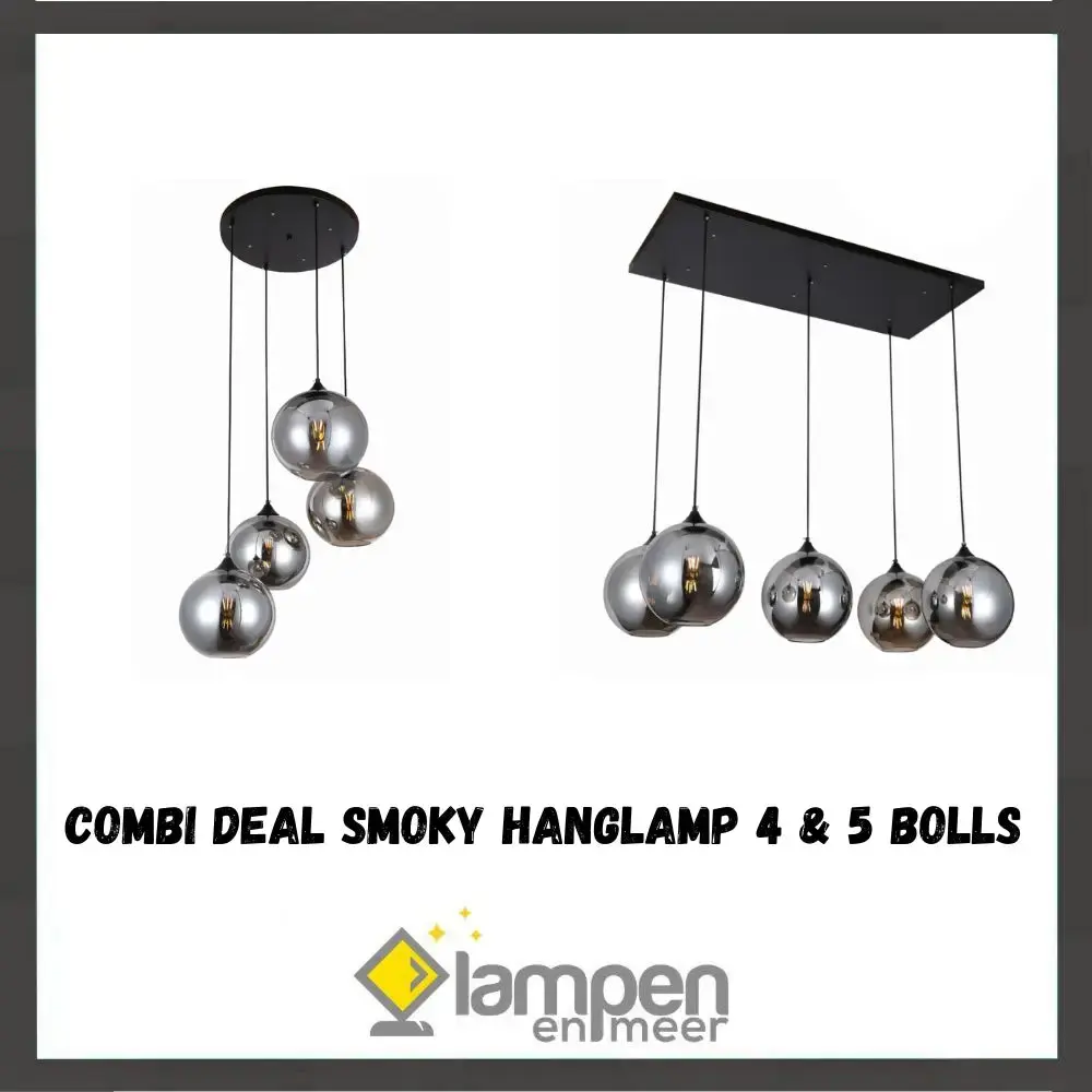 Hanglamp Smoky Combideal - 4+5 lichts ( Smoking Glass ) Eric Kuster Style