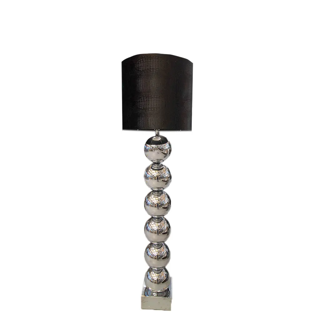 Zilvere 6 Bollamp Met Zwarte Croco Kap Eric Kuster Style