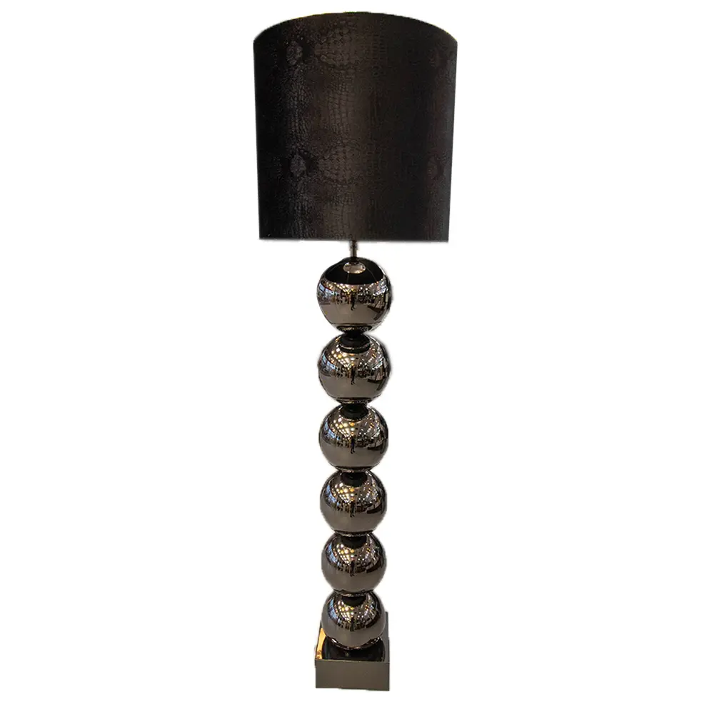 Zwarte 6 Bollamp Met Zwarte Croco Kap Eric Kuster Style