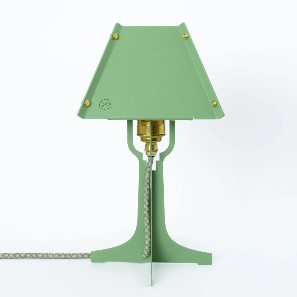 Fabricado tafellamp Lampie - groen - messing details - hoogte 31,5 cm