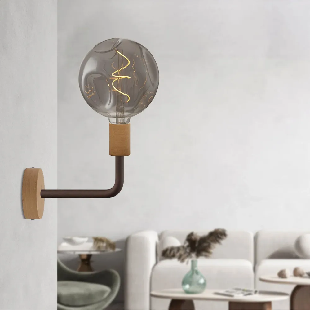 Fermaluce Elle lamp hout met lichtbron Bumped - Neutraal