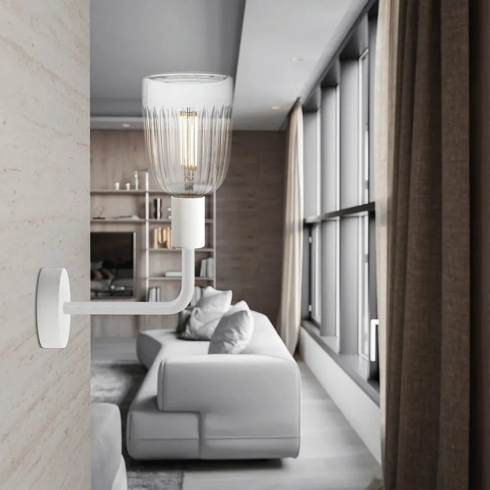 Fermaluce Elle lamp metaal met Crystal lichtbron - Mat wit