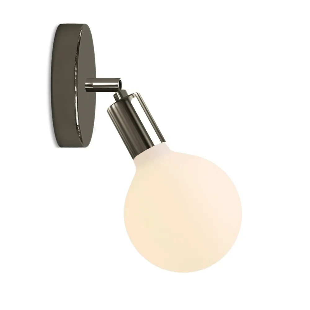 Fermaluce Snodo lamp metaal met lichtbron Globe Porselein - Parelzwart