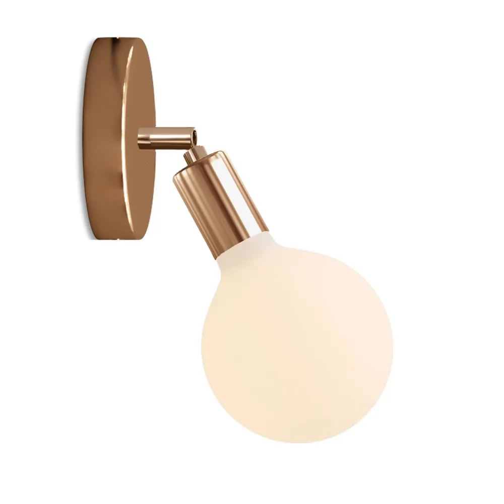Fermaluce Snodo lamp metaal met Lichtbron Globo Porselein - Koper