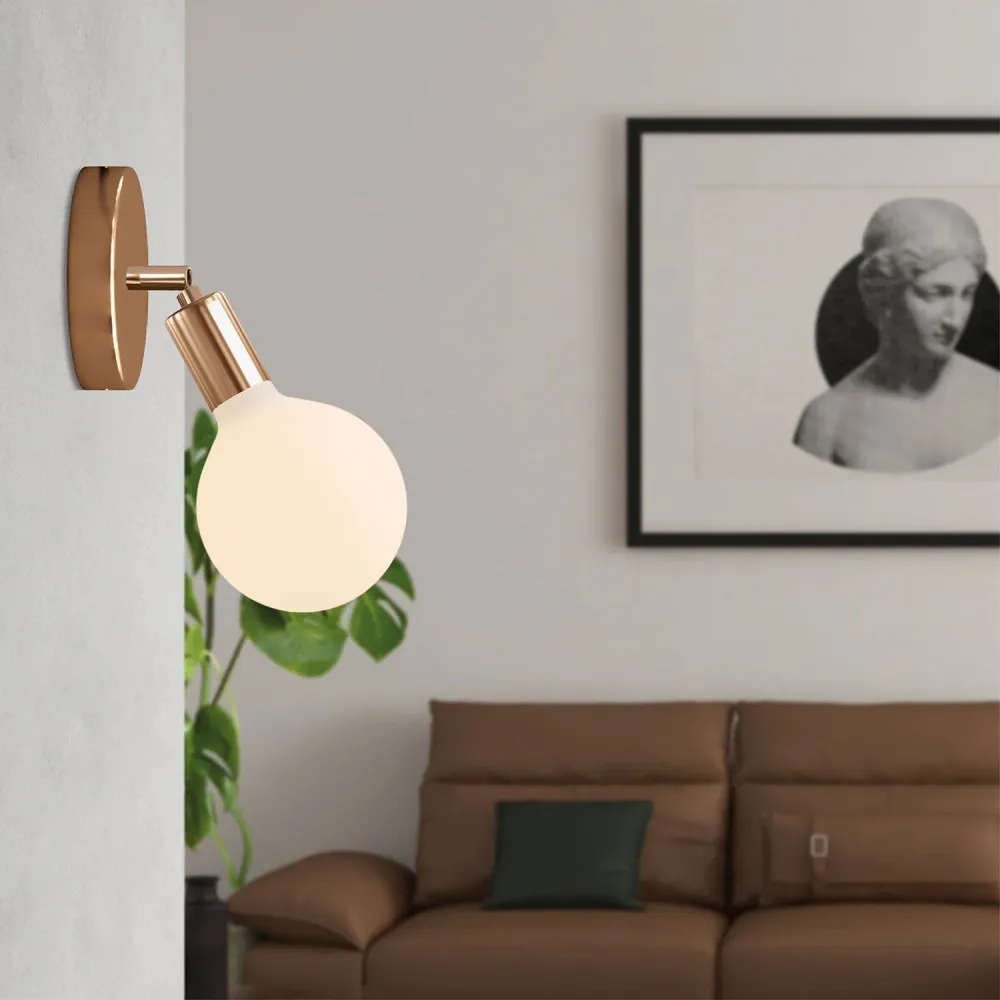 Fermaluce Snodo lamp metaal met Lichtbron Globo Porselein - Koper