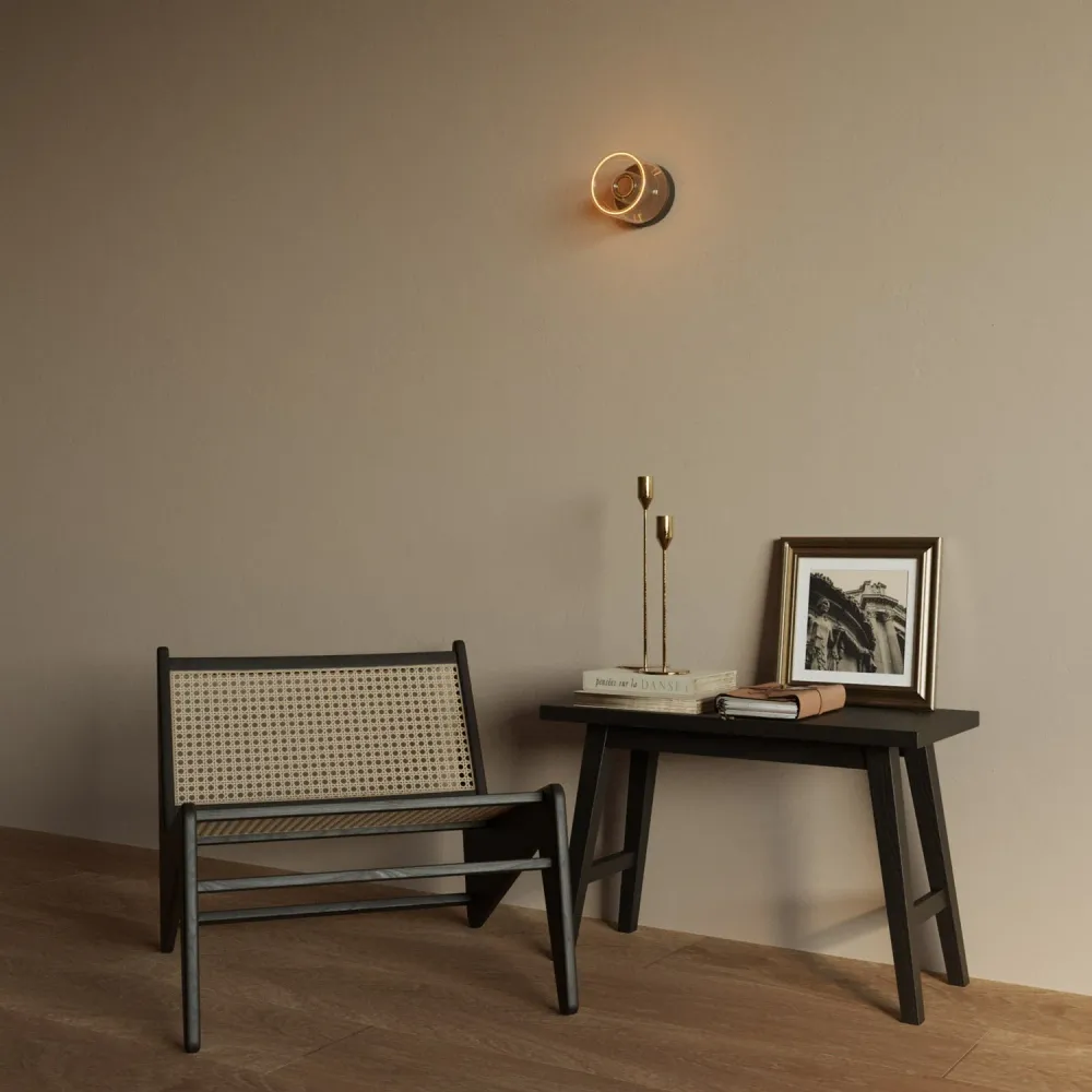 Fermaluce wandlamp zwart met G03 lamp