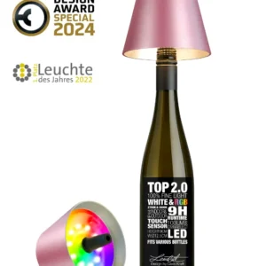 Flessenlampje RGB Pink Metal