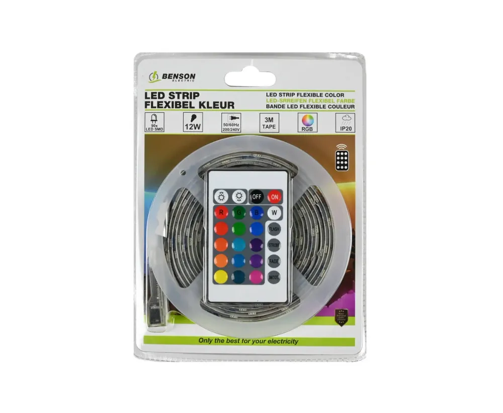 Flexibele 3m RGB LED Strip met Afstandsbediening voor Sfeerverlichting