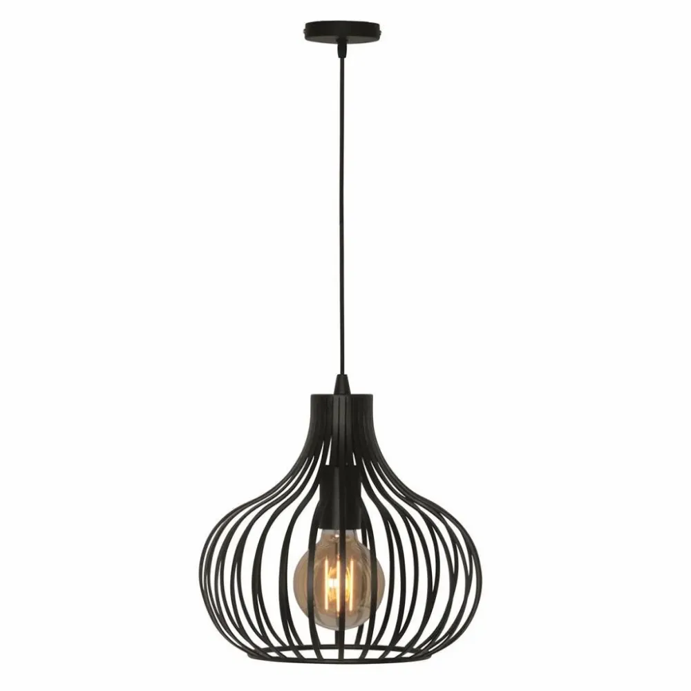 Freelight hanglamp Aglio - 1 lichts - 28 x 150 cm - zwart