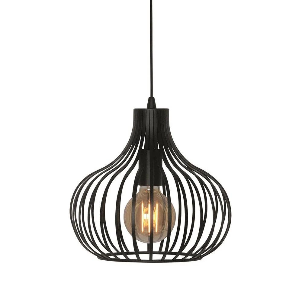 Freelight hanglamp Aglio - 1 lichts - 28 x 150 cm - zwart