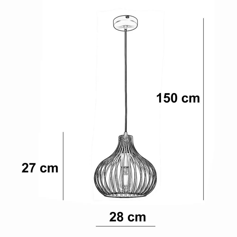 Freelight hanglamp Aglio - 1 lichts - 28 x 150 cm - zwart