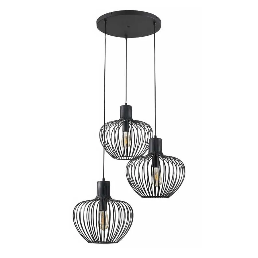 Freelight hanglamp Arraffone - 3 lichts - 50 x 160 cm - zwart