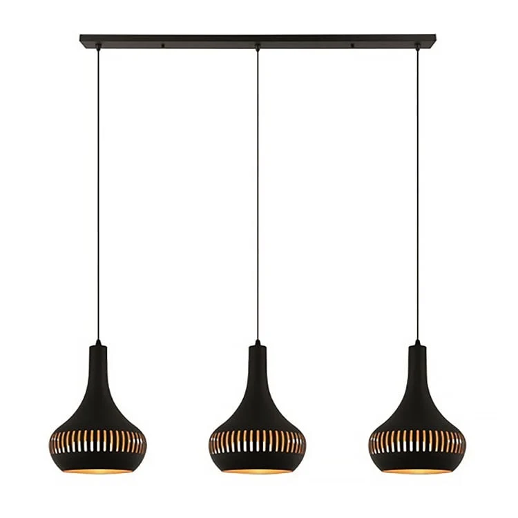 Freelight hanglamp Canna - 3 lichts - 120 x 150 cm - zwart - goud