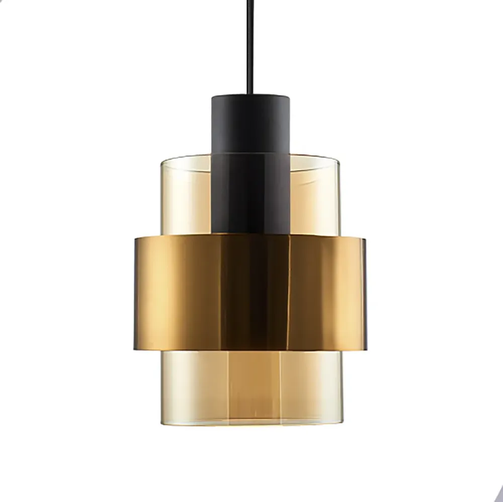 Freelight hanglamp Chiasso - 5 lichts - 40 x 320 cm - zwart goud