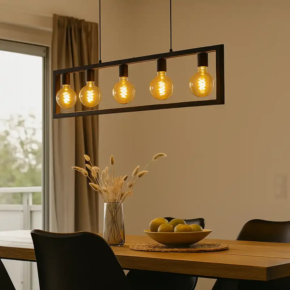 Freelight hanglamp Distesa - 5 lichts - 120x 140 cm - zwart