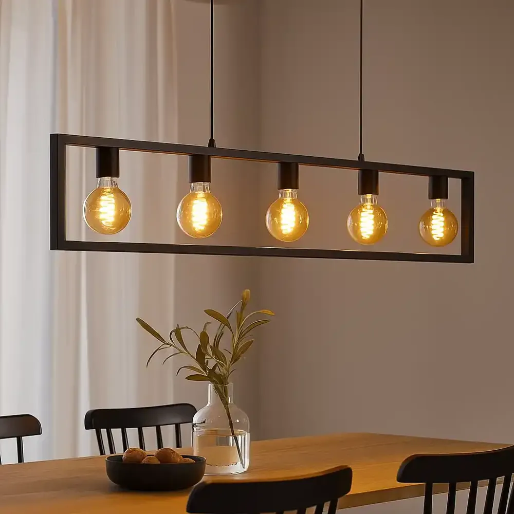 Freelight hanglamp Distesa - 5 lichts - 120x 140 cm - zwart