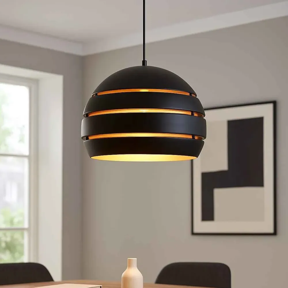 Freelight hanglamp Djarin - 1 lichts - 40 x 150 cm - zwart goud