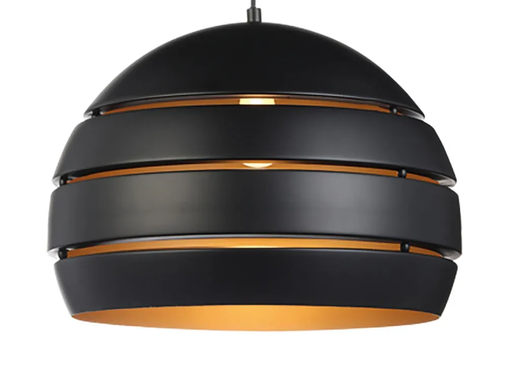 Freelight hanglamp Djarin - 1 lichts - 40 x 150 cm - zwart goud