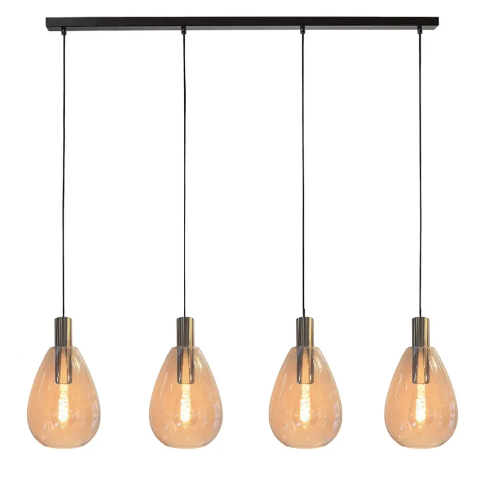 Freelight hanglamp Dorato - 4 lichts - 126 x 150 cm - zwart goud