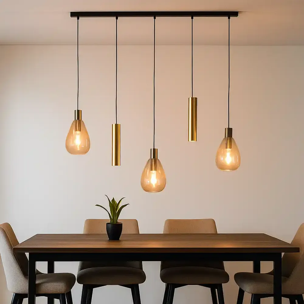 Freelight hanglamp Dorato - 5 lichts - 126 x 150 cm - zwart goud