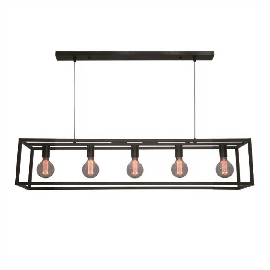 Freelight hanglamp Esteso - 5 lichts - 120x 140 cm - zwart