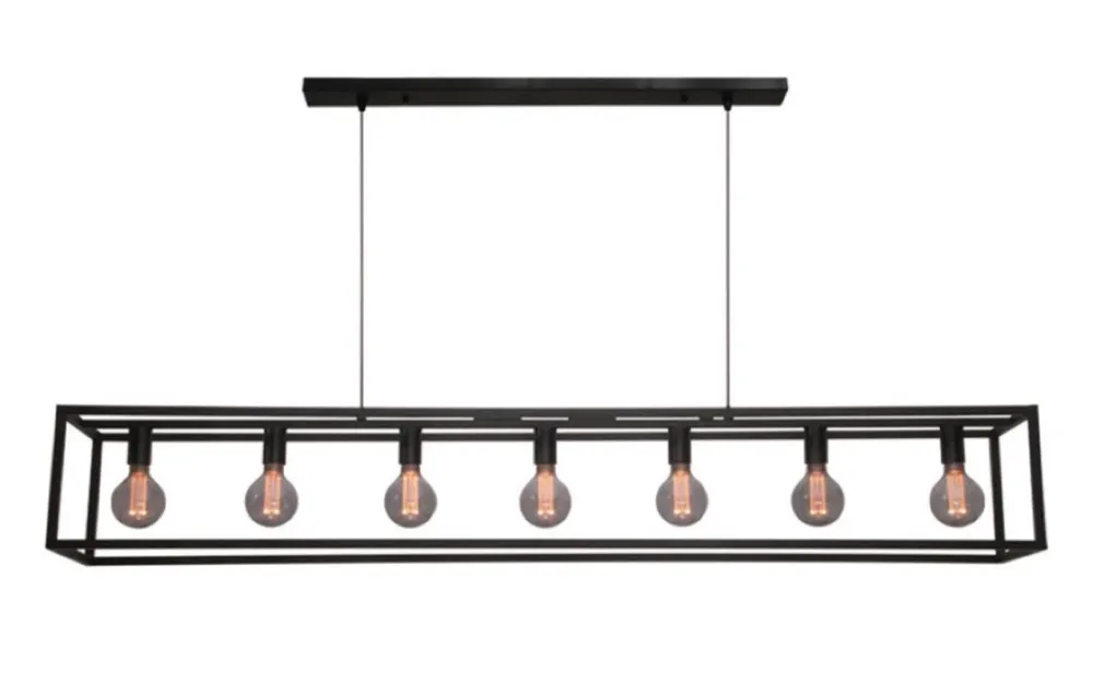Freelight hanglamp Esteso - 7 lichts - 168x 140 cm - zwart