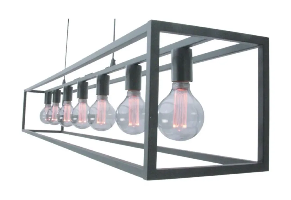 Freelight hanglamp Esteso - 7 lichts - 168x 140 cm - zwart