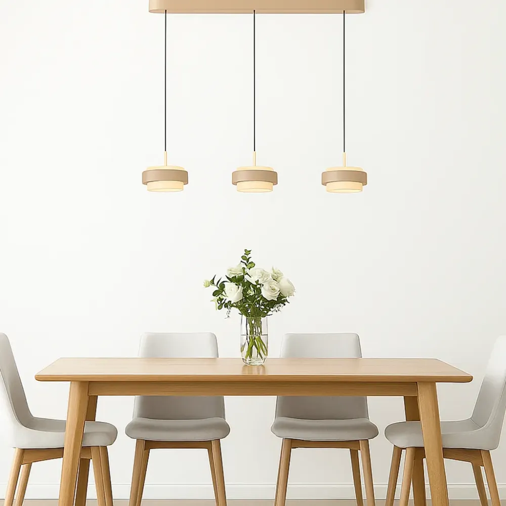 Freelight hanglamp Puleggia - 3 lichts - 90 x 150 cm - beige