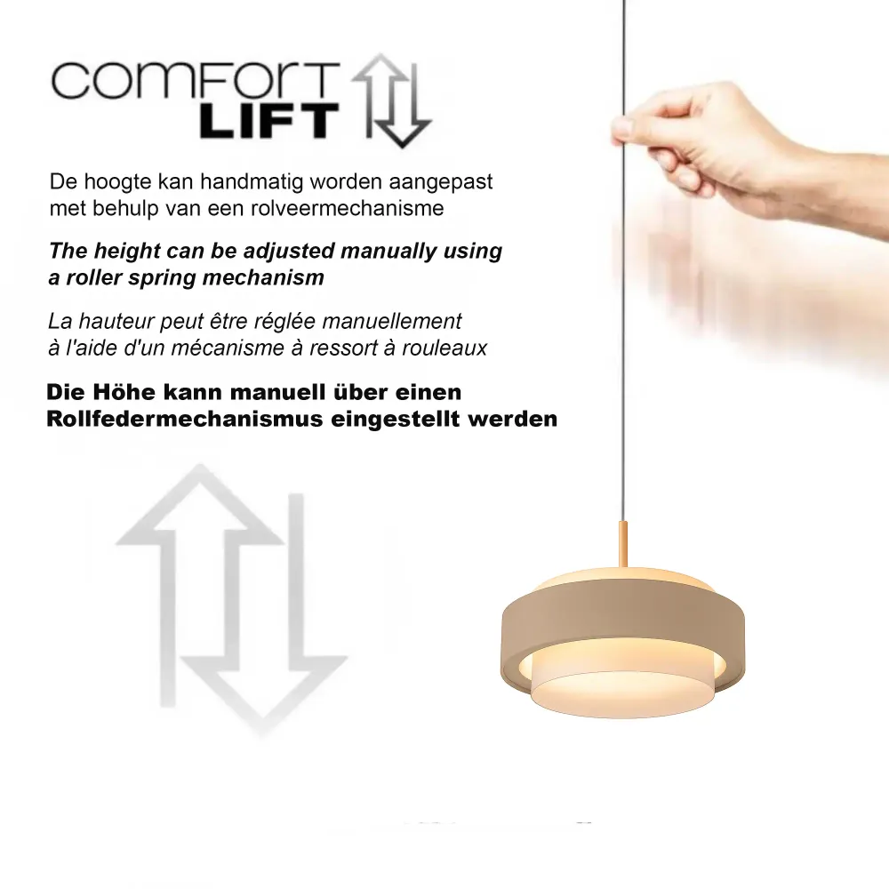 Freelight hanglamp Puleggia - 3 lichts - 90 x 150 cm - beige