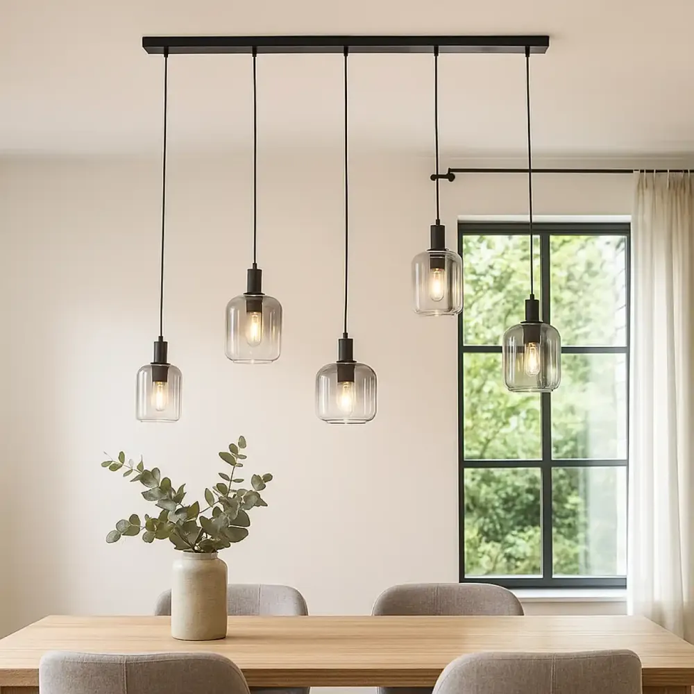 Freelight hanglamp Vario - 5 lichts - 120 x 140 cm - zwart